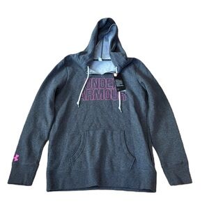 Under Armour Volleyball Sweatshirt Split Neck NEW Medium Gray Pink